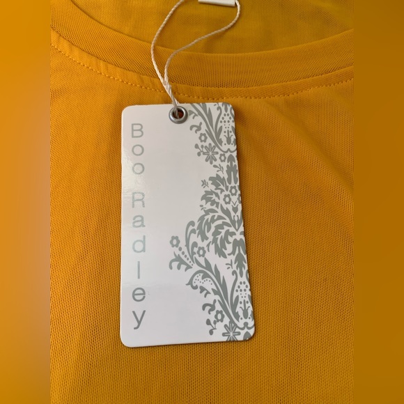 NWT! Boo Radley Gold Sheer Long Sleeve Mesh Top Size Small - Picture 5 of 6